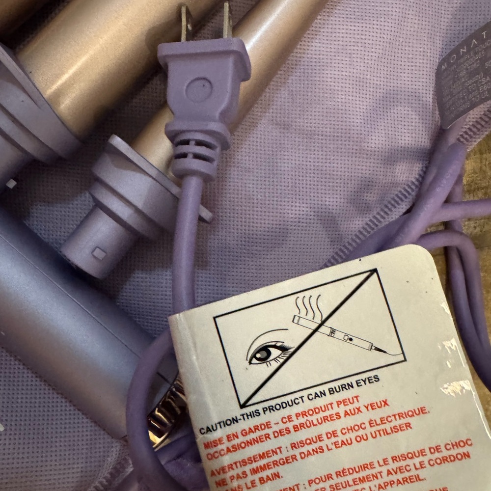 Monat Lavender and Gold 3-Barrel Curling Wand Set - Picture 3 of 4